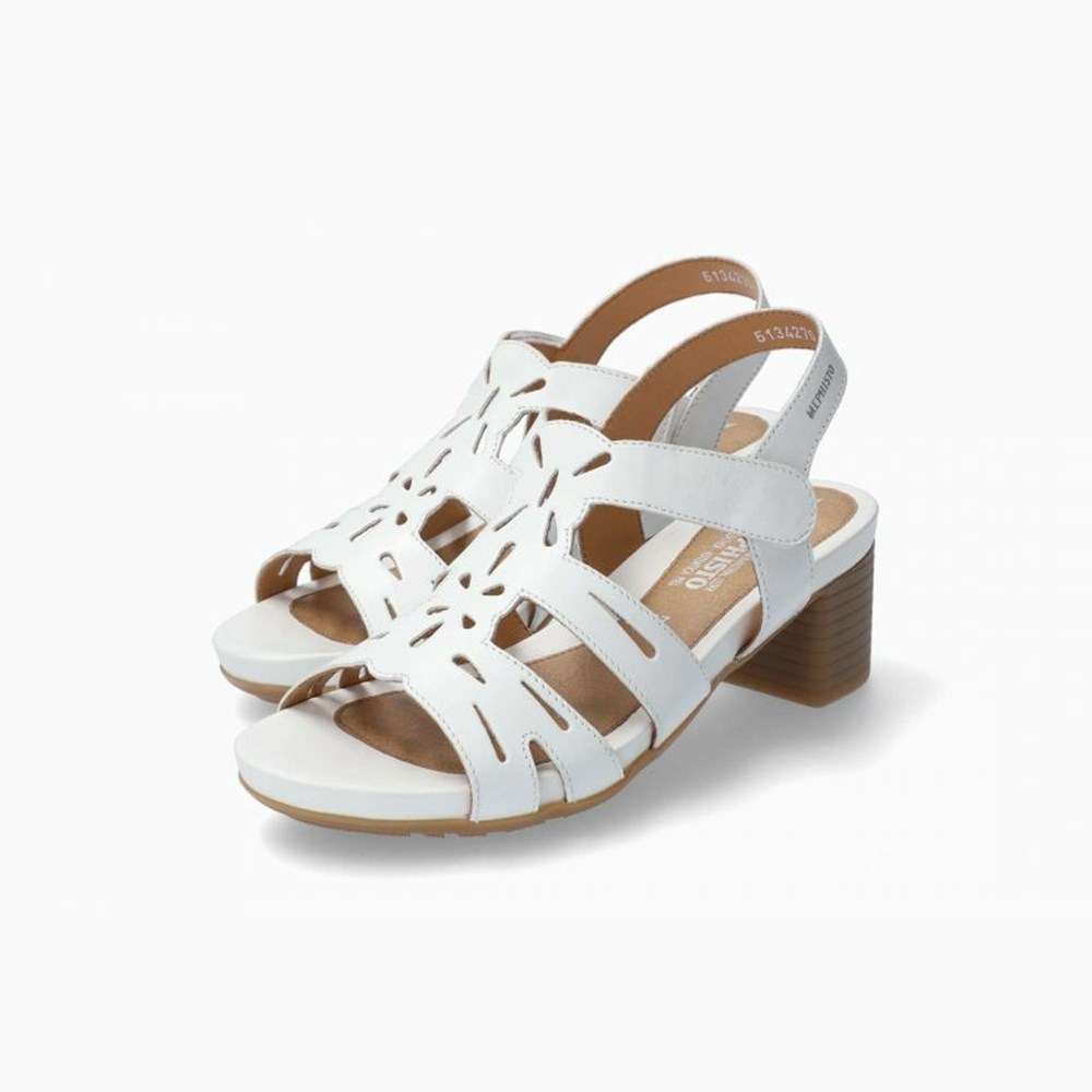 Sandale Compensée Mephisto Blanca Femme | OZY546793